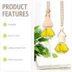 BBTO 100 Pcs Car Air Fresheners Diffuser with Wooden Cap Empty Aromatherapy Diffuser Clear Car Fragrance Holder Pendant Hanging Perfume Fresheners Bottles for Decor(Diamond,Clear)