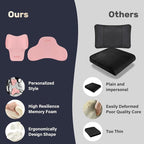 Coverado Lumbar Support and Headrest Pillow for Car, Memory Foam Ergonomic Head Neck Support Pillow for Driving Seat, Back Support and Pain Relief, Seat Cushion for Car, Driver, Office