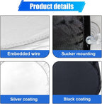 6PCS Reflective Car Windshield Sunshade, Polyester Foldable Car Side Window Sun Cover with Storage Bag, Universal Vehicle Interior Protection Accessories for Heat and UV Rays Shield