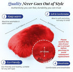 Andalus Brands Pure Australian Sheepskin Fluffy Car Center Console Cover, Luxurious Non-Shedding Furry Arm Rest Cover for Car, Versatile for All Seasons, Red - (11.47" X 6.3")