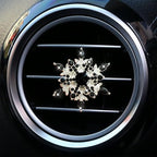 Bling 4Pcs Snowflake Air Vent Clips Car Air Freshener Outlet Clips Bling Rotatable Snowflake Car Vent Decorations Stress Relief Auto Accessories Toy Refillable (Black)