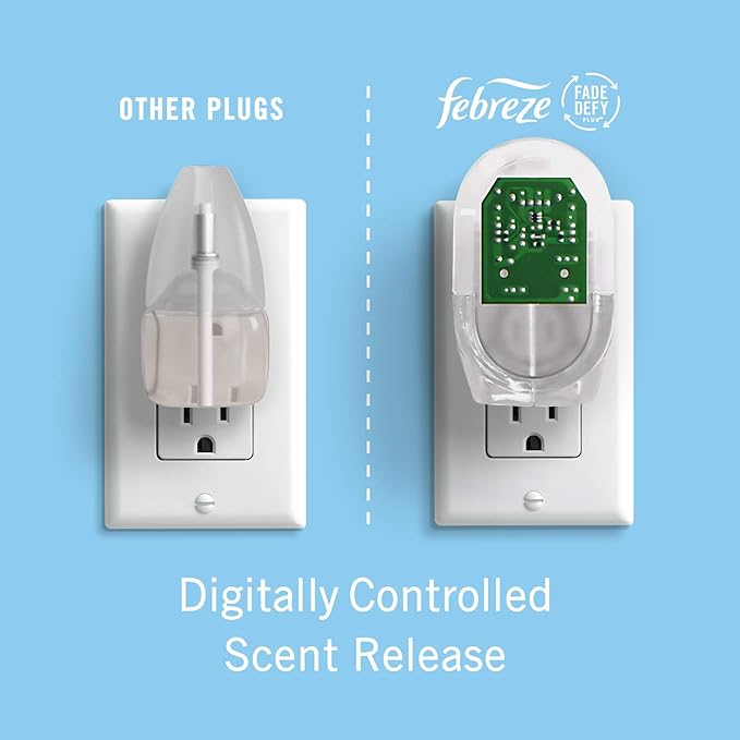 Febreze Plug in Air Freshener and Odor Eliminator, Scented Oil Refill, Gain Original Scent, 0.87 Fl Oz (Pack of 2)