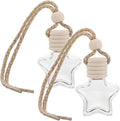 2pcs Sophisticated Star Bottle Car Hanging Perfume Refillable Empty Glass Diffuser Wedding Car Freshener Aromatherapy Glass Container