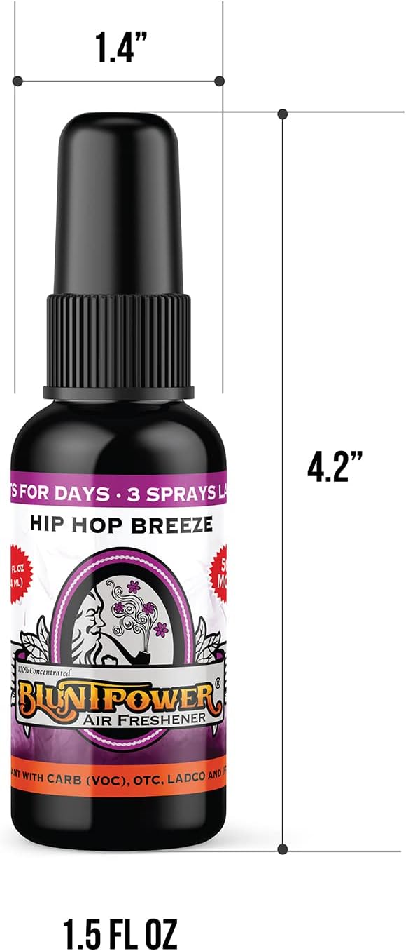 BluntPower 1 Ounce Bottle Oil Based Concentrated Air Freshener Oil for Burner, Hip Hop Breeze (Pack of 3) by Blunt Power