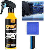 300ml Nano Car Coating Spray Kit, Nano Hydrophobic Ceramic Coating, Auto Paint Protection, Ceramic Coating for Cars Includes Microfiber Cloth(1PC*300ml +1*Sponge+1*Cloth)