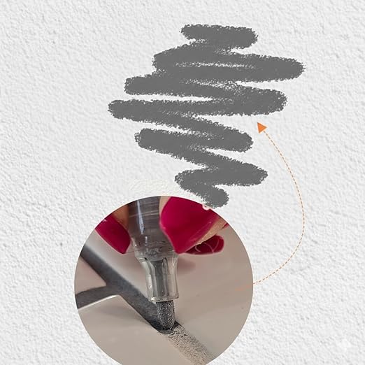 Gray Grout Paint Pen Tile Grout Colorant & Sealer Marker, Quick-Dry, Ideal for Bathroom, Shower, Kitchen Tiles Restores Grout Lines, 3 Adjustable Tips (2-3 mm) 2 Pack