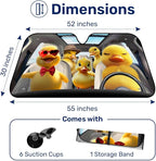 GENANY Cute Duck Group Windshield Sun Shade for Car SUV Truck (55x30 Inches), Sun Shade Windshield, Shades for Front Windows, Spring Car Decor