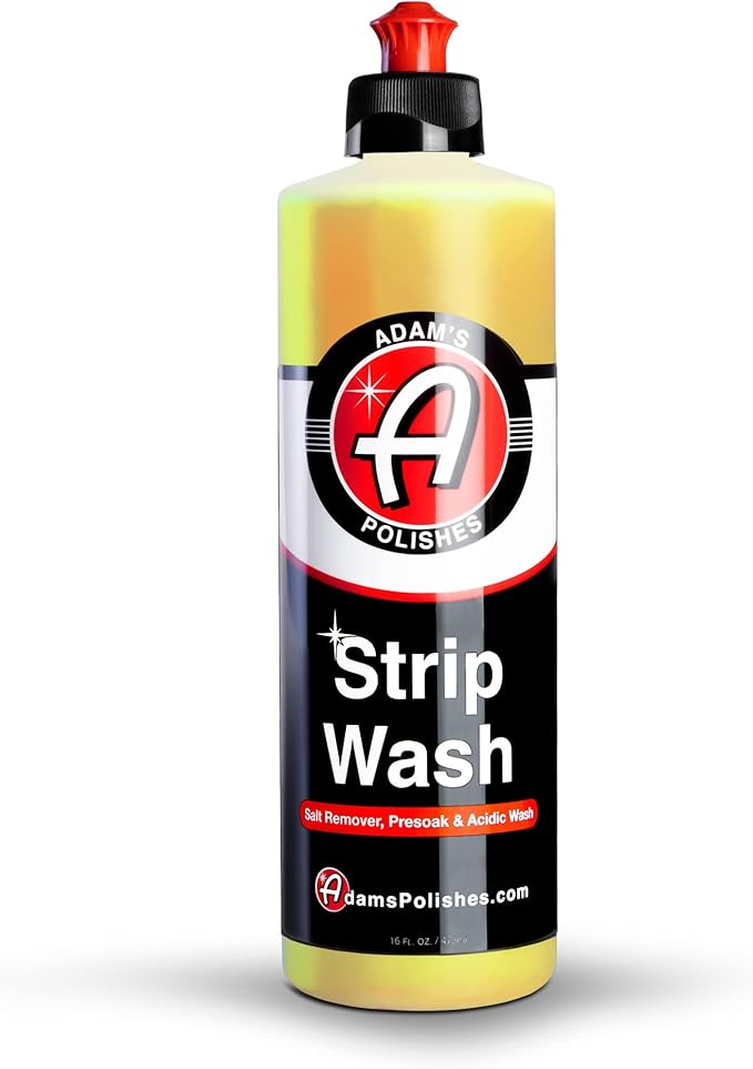Adam's Polishes Strip Car Wash Soap (16 oz) - Sealant & Wax Remover Shampoo Salt Remover, Presoak, & Acidic Wash | Thick Suds For Use Cleaning Kit, Foam Cannon, Foam Gun, Sponge, Mitt, Chamois