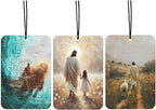 Jesus Car Air Freshener Hanging Christian Car Accessories Interior 3Pcs, Spiritual Jesus Sheep Girl Cars Mirror Decor Church Religious Faith Cars freshies Decoration for Women Girls (Vanilla)