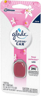 Glade Plugins Car Air Freshener Refill, Floral Perfection, 0.11 Fl. Oz