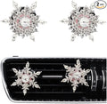 2pcs Snowflake Air Vent Clips Car Air Freshener Outlet Clips Cute Rotatable Silver Snowflake Car Vent Decorations Stress Relief Car Accessories Toy Refillable Car Diffusers Princess Passenger
