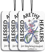 Blessed are the healers Car Air Freshener Hanging 3Pcs, Doctor Nurse Car Accessories Interior, Matthew 5:4 Car Freshie Rearview Mirror, Doctor Nurse Gifts for Car Freshie for Women Girls(Lavender)