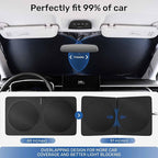 2025 Upgraded Zanch Car Front Windshield Sun Shade - Ultimate Uv Protection & Heat Reductionlinnovative No-Light Leakage TechnologylFoldable DesignPerfect Fit for Sedan, Small(59" x 29")