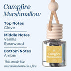 C&E Craft Co Hanging Car Air Freshener Diffuser 2 Pack, Long Lasting Fragrance Oil Car Freshener, Glass Bottle Auto Air Freshener, Made in USA (Campfire Marshmallow)