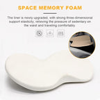 Car Seat Cushion, Auto Memory Foam Wedge Seat Pad, Sciatica Tailbone Low Back Pain Relief Pillow for Driver, Breathable Non Slip Orthopedic Support Pad, Car Accessories (Beige)