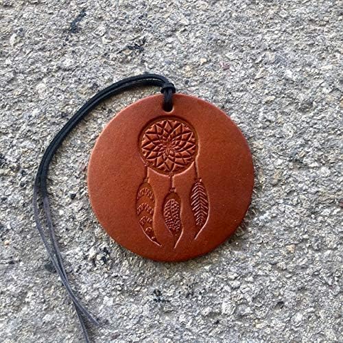 Air Flair | Leather Car Air Freshener | Dream Catcher (Brown, Leather Scent)