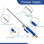 Jet Nozzle for Garden Hose, High Pressure Power Washer Wand with 3 Different Hydro Nozzles and Quick Connectors for Gutter Patio Car Pet Window 18 Inch (Dark Blue)