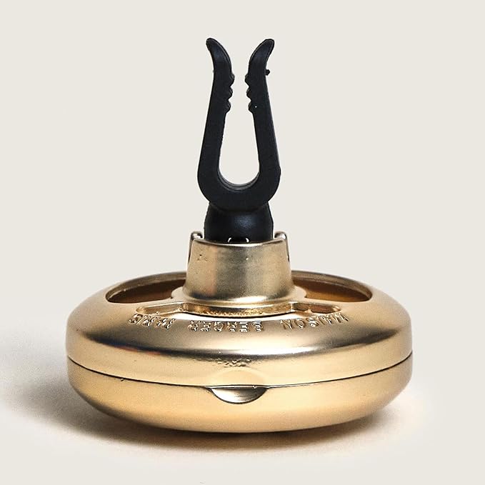 Maison Berger Car Diffuser Set – Refillable Vent Clip, Ceramic Refill, Made in France - Luxury Auto Scent - 4-Week Diffusion - Elegant Air Freshener for All Car Vents (Lolita Lempicka Satin Gold)