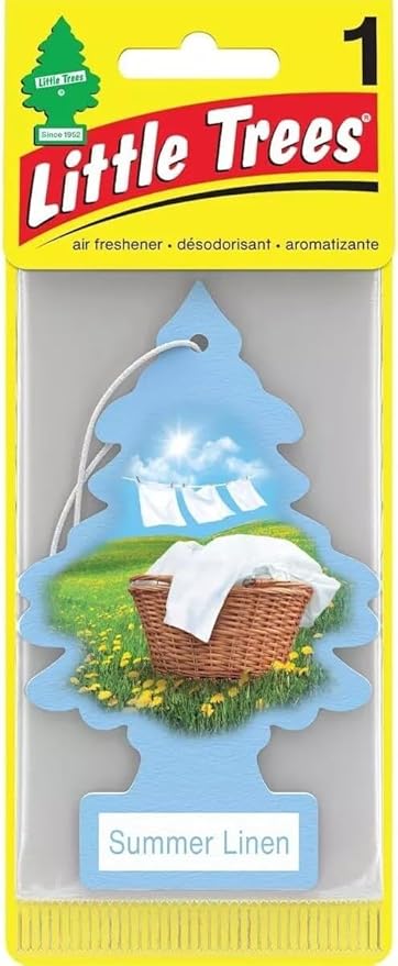 LITTLE TREES Car Air Freshener | Hanging Paper Tree for Home or Car | Summer Linen