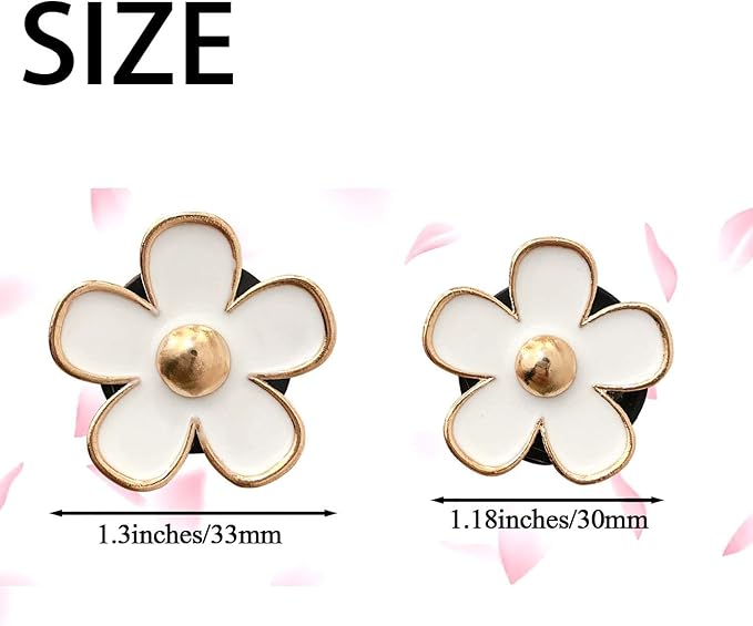 6 Pcs Daisy Flower Air Vent Clip Air Conditioning Outlet Clip Car Air Freshener Clip Car Interior Decor Charm Colorful Car Interior Accessories for Girls Women (White)