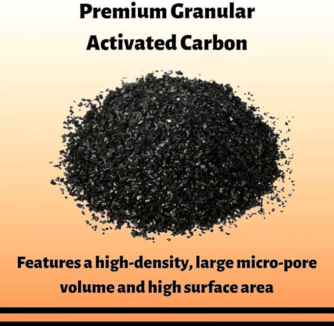 Premium 12x40 Coconut Shell Activated Carbon (Water Filtration, Aquarium Cleaning Charcoal) - Bulk Resealable 5 Pound Bag (80oz)