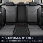 AOMSAZTO Custom Fit Seat Covers for Toyota RAV4 Hybrid 2019 2020 2021 2022 2023 2024 2025 (Not for XSE&2022-2025 SE Hybrid)-Full Set Faux Leather (Black&Grey)