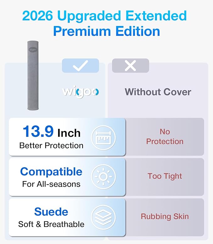 Wigoo 2026 Upgraded Version Suede Car Seat Belt Cover, [Reduces Neck Friction & Enhances Comfort], Soft Shoulder Pad Protector, Auto Interior Accessories,(2 Packs, 13.9Inch), Grey