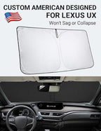 Proadsy for Lexus UX 2019-2024 2025 2026 Windshield Sun Shade 4-Layer Foldable Front Sunshade Protector Sun Visor Blocks UV Rays Keep Car Cooler