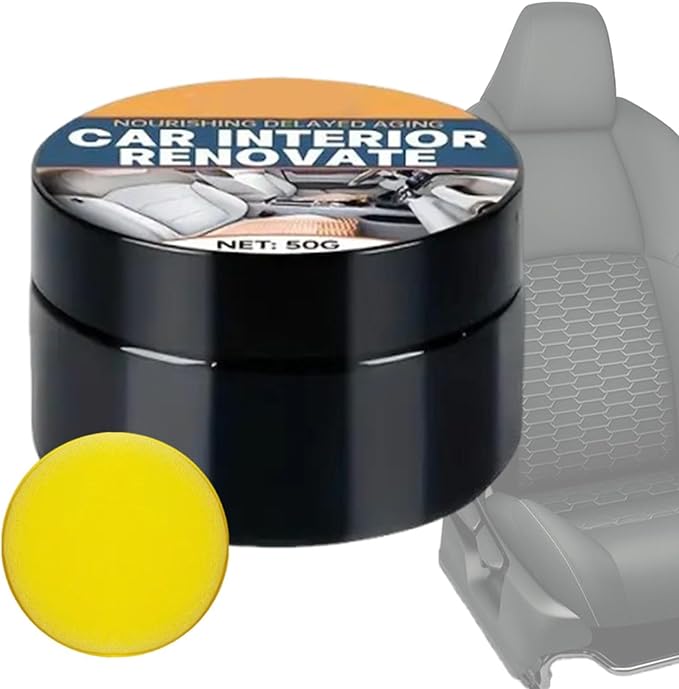 Car Trim Restorer Paste, Interior Renovation Auto Compound, Dashboard Door Panel Repair Tool with Gentle Formula, Steering Wheel Armrest Cleaner, Leather Seat Restorer with