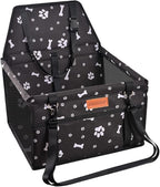 SWIHELP Dog Car Seat Puppy Portable Pet Booster Car Seat with Clip-On Safety Leash and PVC Support Pipe, Anti-Collapse,Perfect for Small Pets