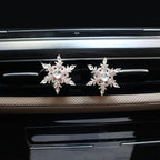 2pcs Snowflake Air Vent Clips Car Air Freshener Outlet Clips Cute Rotatable Silver Snowflake Car Vent Decorations Stress Relief Car Accessories Toy Refillable Car Diffusers Princess Passenger