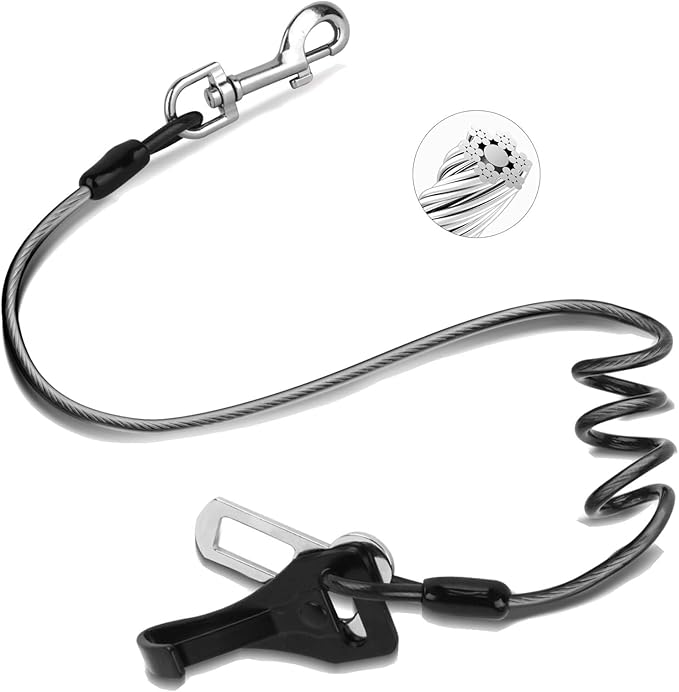 Dog Seat Belt for Car,Chew Proof Dog Car Seat Belt,Dog Seatbelt Harness with Elastic Bungee Buffer,Supports All Cars,Car Harness for Dogs Safety Seat Belt,Heavy Duty Car Seatbelt for Large Dogs Chewer