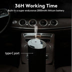 Car Diffuser, Waterless Essential Oil Diffuser with 2000mAh Battery & Timer, Adjustable Mist Cordless Aromatherapy for Car, Portable Air Freshener with Premium Aluminum Alloy & Type-C Charging (Black)