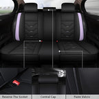 otoez Leather Seat Covers for Car Full Set, 5 Seat Car Seat Cover, Waterproof Automotive Seat Covers, Universal Seat Protector for Most Cars SedensTrucks SUVs (Black&Purple, No Pillows)