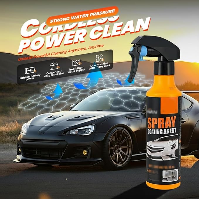 Nano Hydrophobic Ceramic Coating for Cars, 2026 New Car Coating Spray Kit, Easy-to-Spray Auto Paint Protection, Includes Microfiber Cloth for Vehicle Shine & Protection (1Set)