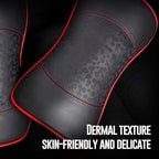 Car Leather Neck Pillows, Neck Rest Cushions,100% Memory Foam Cervical Support, Comfortable Travel car Seats and Home Office Soft Pillows, Red a Set (2 pcs)