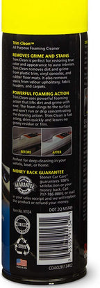 Stoner Car Care 91134 Trim Clean – All-Purpose Foaming Automotive Interior Cleaner, Fast-Acting Formula Quickly Removes Grime, Dirt & Stains from Trim, Consoles & Plastics – 18 oz