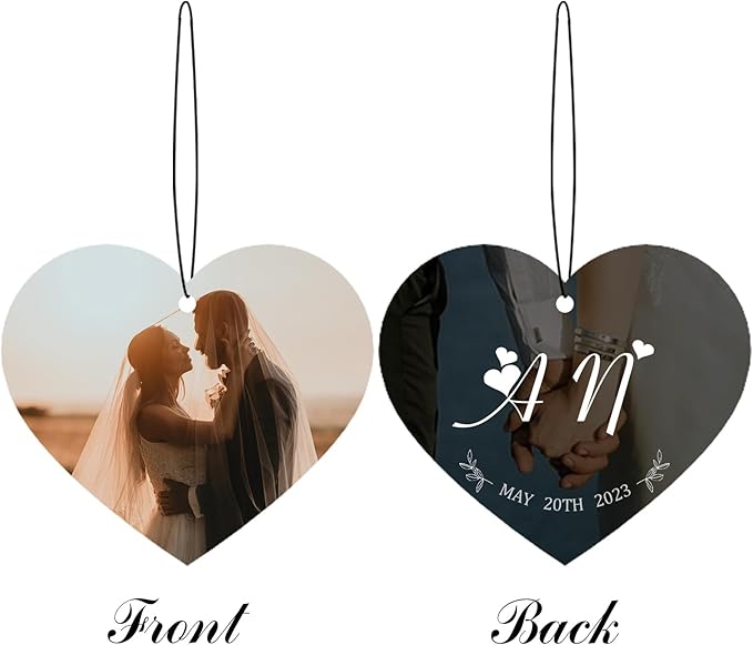 Custom Car Air Fresheners Bulk 10–100 PCS, Personalized Double-Sided with Photo Text Logo, Wholesale Auto Air Freshener for Wedding Party Business Promotion Gifts (Personalized, 10PCS-Heart)