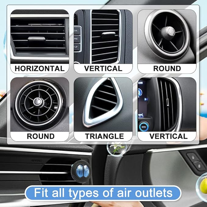 Car Air Fresheners Vent Clips 6 ct, Winter Scent, Long Lasting Up to 180 Days, Car Odor Eliminator