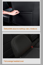 EKR Rav4 Seat Covers Custom Fit for Toyota Rav4 XLE,Platinum,Limited 2013-2018 & SE 2016-2018, Leather Car Seat Cover Full Set for SUV,Faux Leather(Black with Red Trim)