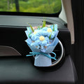 Mini Daisy Bouquet Car Vent Clip Air Freshener, Small Artificial Flowers Car Accessories, Reusable Essential Perfume Diffuser with Lemon & Blank Pad, Dashboard Yarn Floral Decor, Gift for Car(Style C)