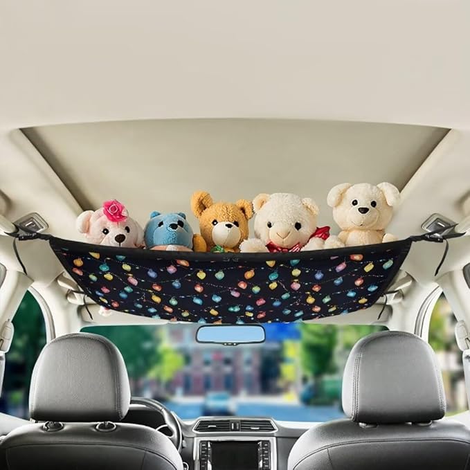 Lights Print Car Seat Organizer Roof Storage Tidy Pouch Pocket Car Travel Accessories Suitable for Cars, SUVs