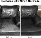 Black Leather Recoloring Balm, Leather Color Restorer Conditioner, Leather Repair Kits for Vinyl Furniture, Sofa, Car Seats, Shoes - Repair Leather Color on Faded & Scratched Leather Couches