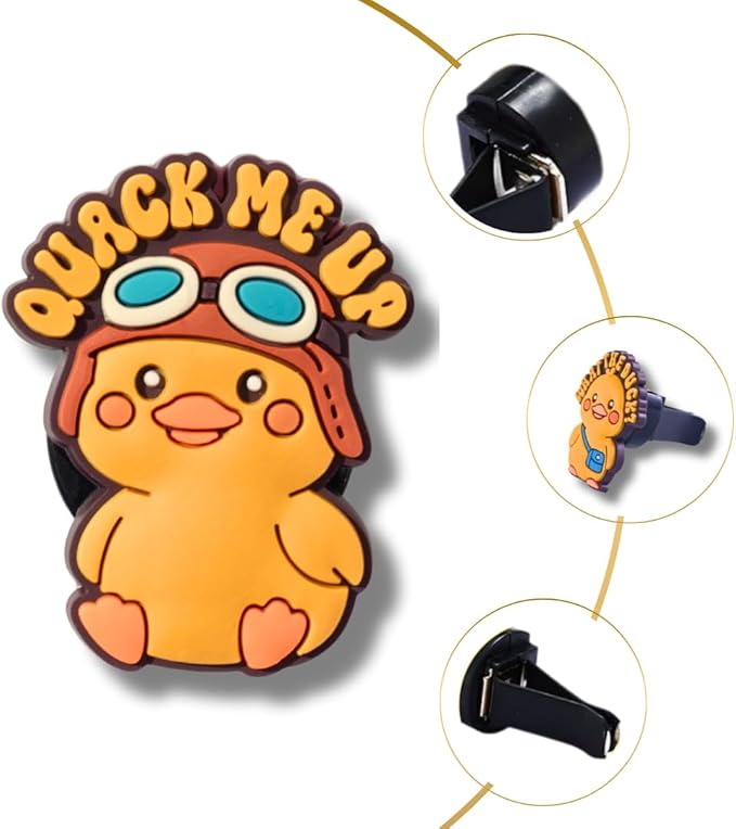 Duck Car Air Fresheners Vent Clips, Funny Cartoon Light Up Duck Air Freshener Car Accessories, Refillable Ducks Cars Fresheners for Women, Cute Ducks Gifts & Dashboard Decor