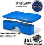 Pittman Outdoors Backseat Bed Air Mattress – 60” Rear Seat Air Mattress for Trucks, Vans & Large SUV – Includes Pump, Pillow & Storage Bag – Inflatable Back Seat Air Mattress – Blue