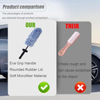 Car Wheel Cleaner Brush, Soft Microfiber Wheel Rim Cleaner, Non Scratch Car Detailing Brush, Highly Water Absorption & Removable Tire Brush, Vehicle Rim Wash Tool (Blue)