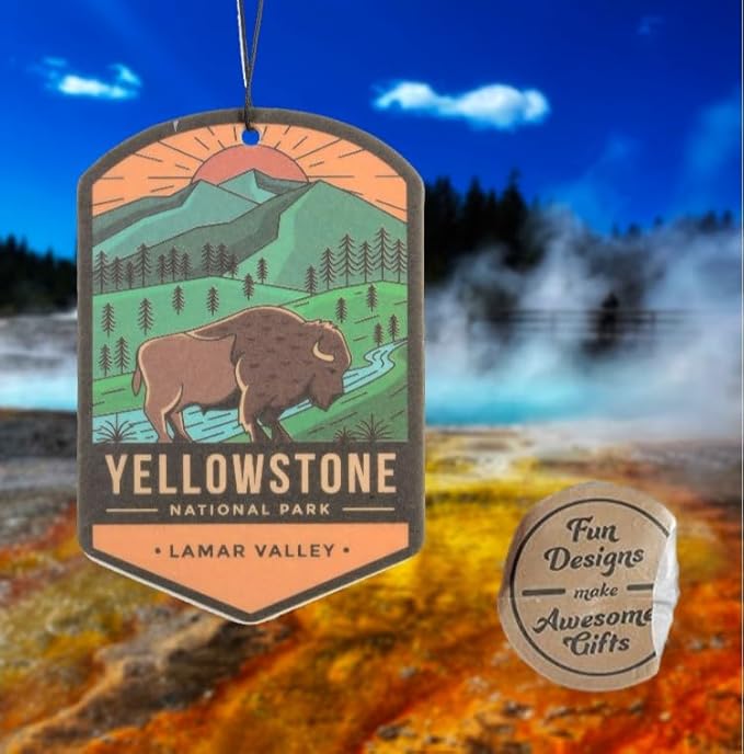 Outdoor Adventure Car Air Freshener 3 Pack Scented With Premium Oils By Fresh Fresheners (Yellowstone National Park)