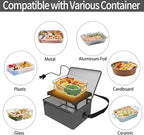 Portable Oven, 110V Portable Food Warmer Personal Portable Oven Mini Electric Heated Lunch Box for Reheating & Raw Food Cooking in Office, Travel, Potlucks and Home Kitchen (Gray)