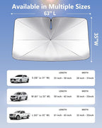 Car Windshield Sun Shade-Sun Ray Reflective Front Window Cover,Foldable Car Sunshade Windshield Umbrella with Bendable Handle for Heat and Sun Protection,Easy to Install for Cars,SUVs,Trucks and Vans