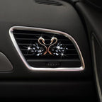 Katutude 2 Pcs Crystal Swan Car Air Vent Clips with Fragrance Tablets, Car Diffuser Air Freshener Vent Clips Air Conditioner Outlet Clip Charm Bling Car Interior Decoration, Black